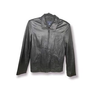 Ann Taylor‎ Leather Black Jacket Biker Goth